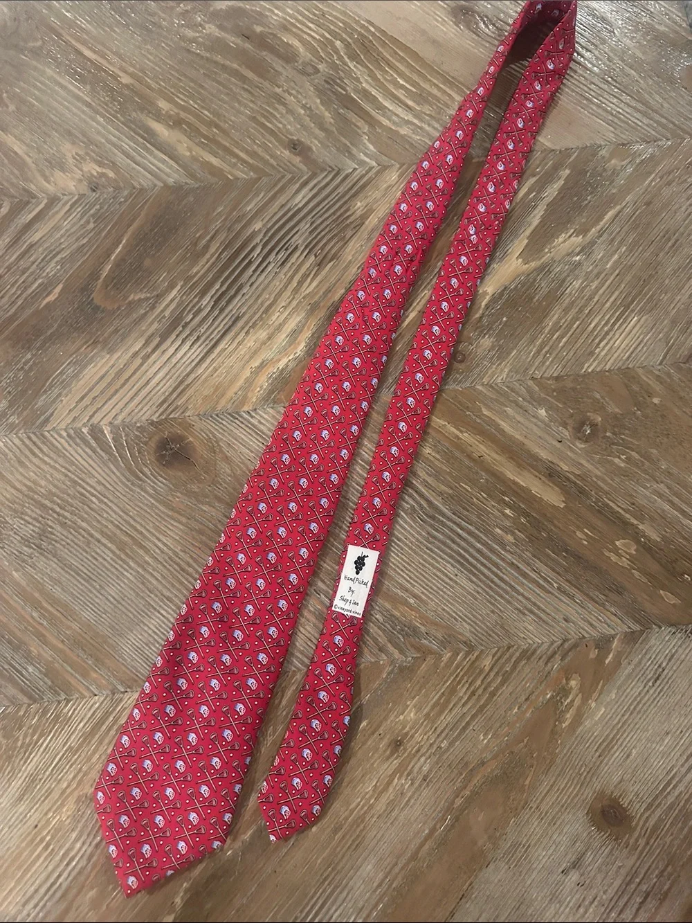 Vineyard Vines Boys Red Lacrosse LAX tie one size